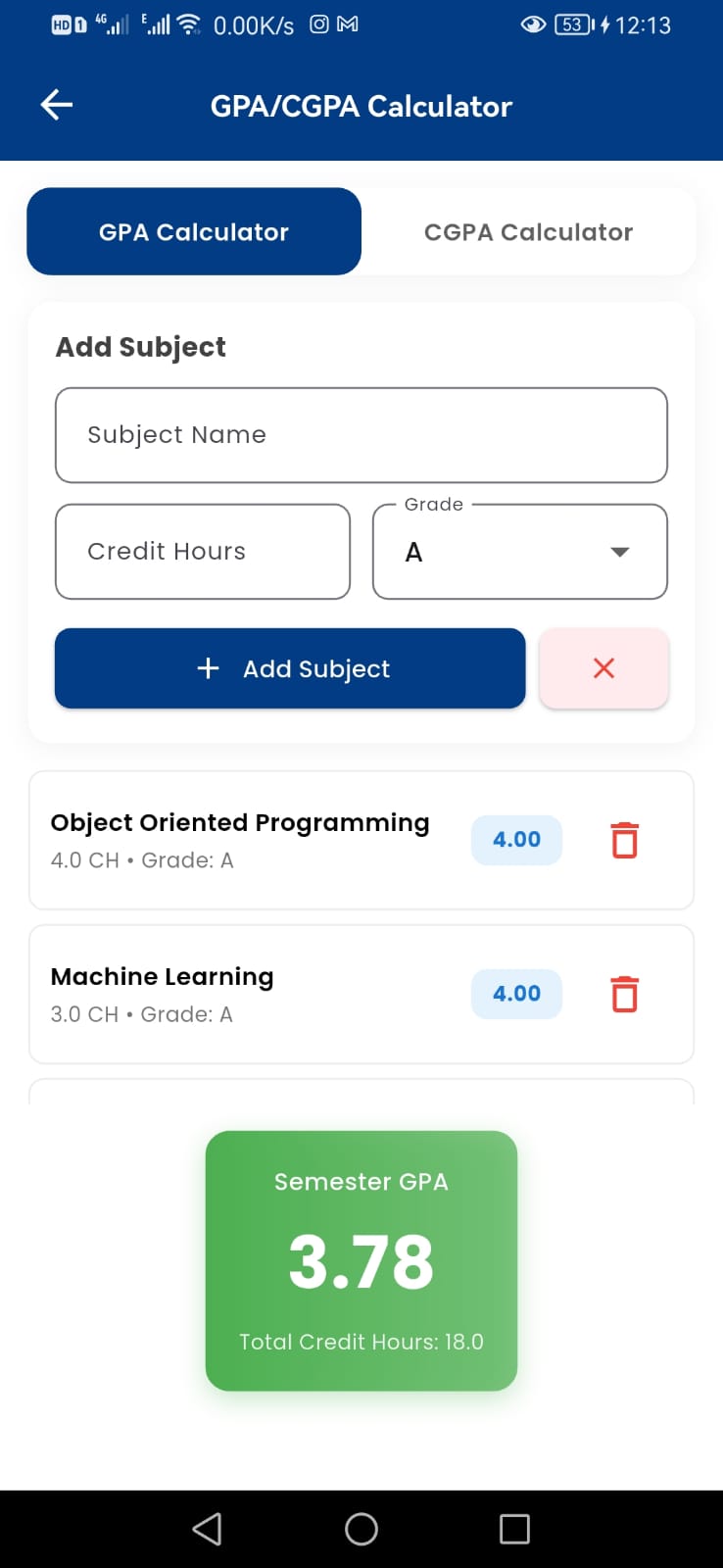 CUI Timetable Screenshot 3